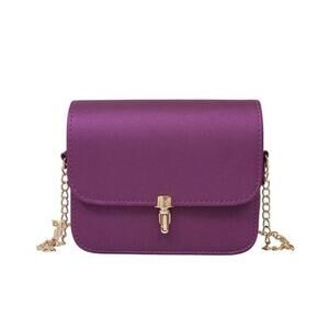 Deep Plum Gold Chain Crossbody Popular Fashion Bag